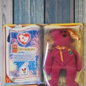 Ty Millennium Bear - Vibrant Purple Plush